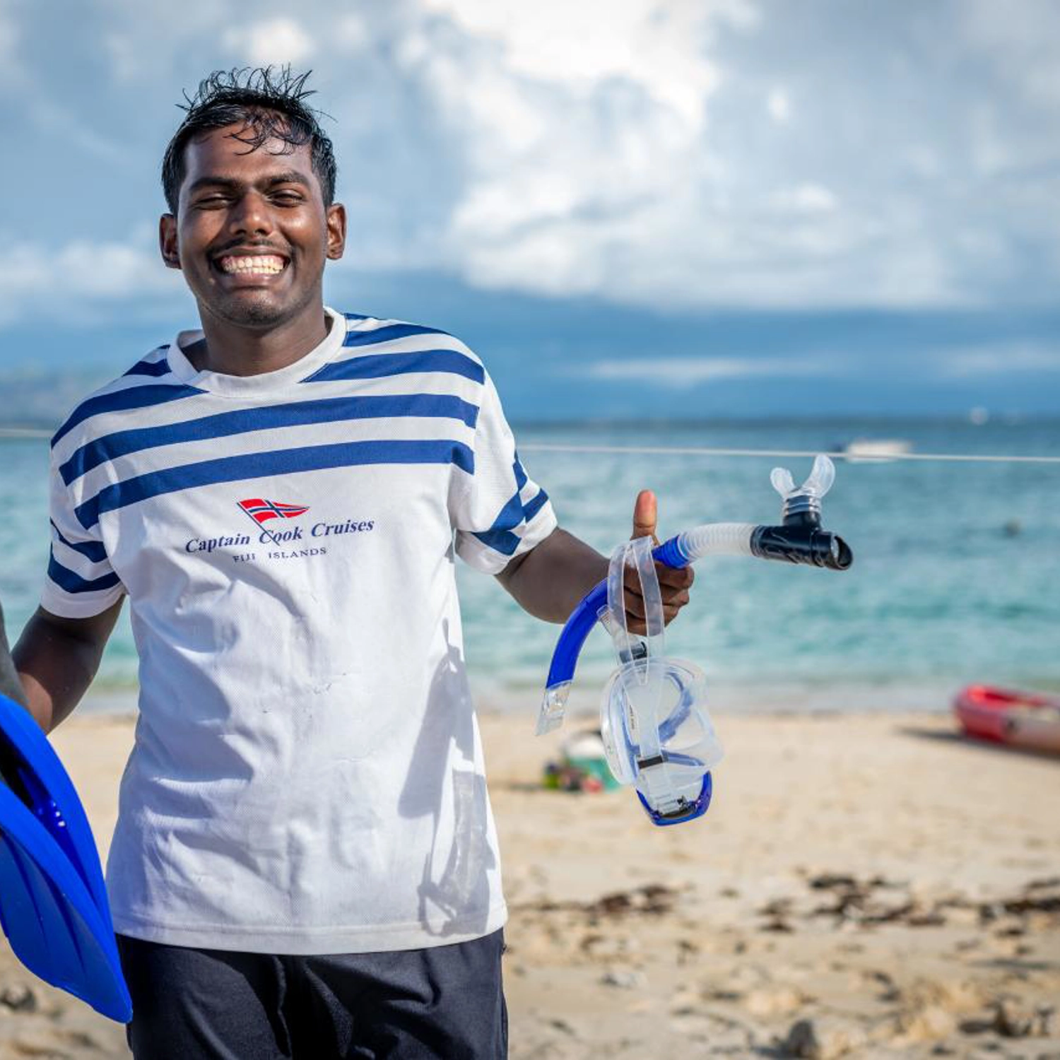 Captain Cook cruises fiji - Island & reef Day Sail Experience - on the beach 3