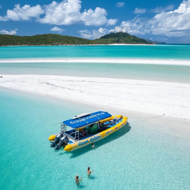 Ocean rafting on Whitehaven Beach